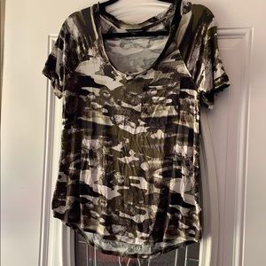 Rock & Republic Camo Pocket V-Neck Tee
